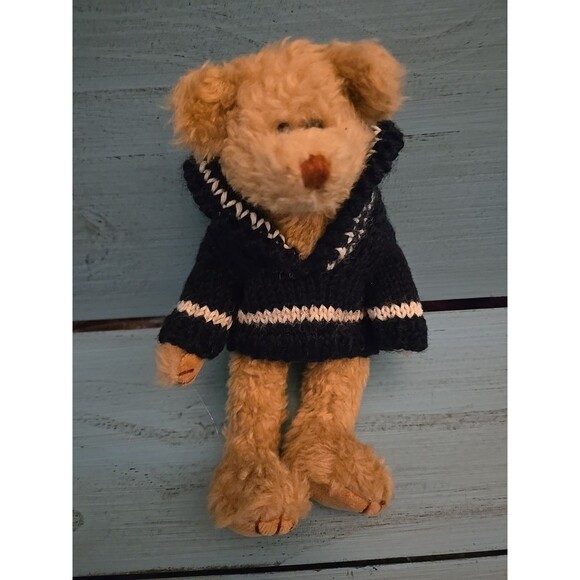 Vtg 1993 Jointed Ty Brown Bear Wearing Winter Sweater Pre-owned Stuffed Animal - Picture 2 of 4